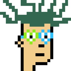 Cartoonish Pixelated Man