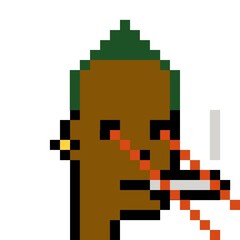 Cartoonish Pixelated Man