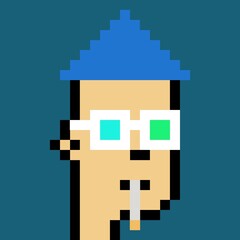 Cartoonish Pixelated Man