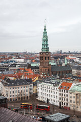 Naklejka na ściany i meble Panoramic view of historical center of Copenhagen, Denmark