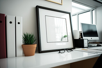 Obraz na płótnie Canvas Mockup on a desk with white background