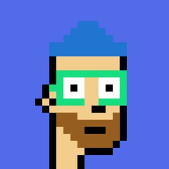 Cartoonish Pixelated Man