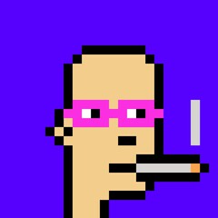 Cartoonish Pixelated Man