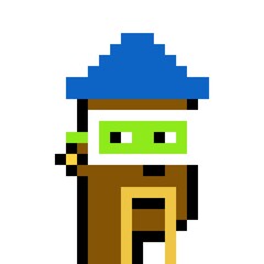 Cartoonish Pixelated Man