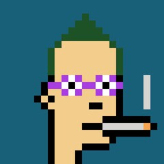 Cartoonish Pixelated Man