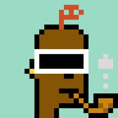 Cartoonish Pixelated Man