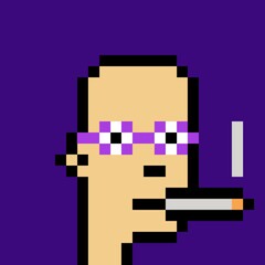 Cartoonish Pixelated Man