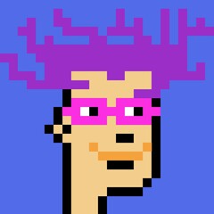 Cartoonish Pixelated Man