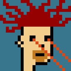 Cartoonish Pixelated Man