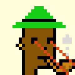 Cartoonish Pixelated Man