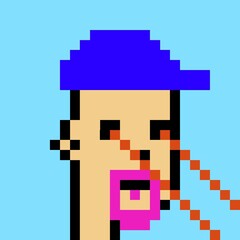 Obraz premium Cartoonish Pixelated Man