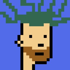 Cartoonish Pixelated Man