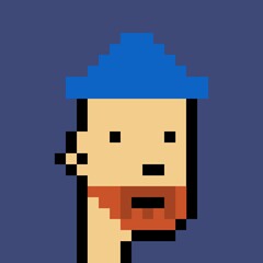 Cartoonish Pixelated Man