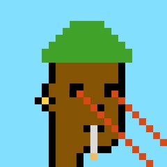 Obraz premium Cartoonish Pixelated Man