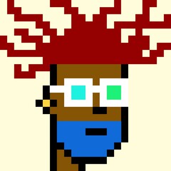 Cartoonish Pixelated Man