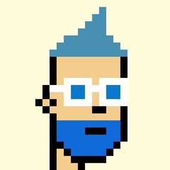 Obraz premium Cartoonish Pixelated Man
