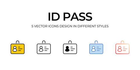 id pass icons set vector illustration. vector stock,