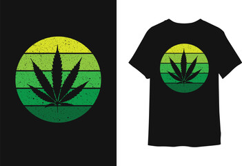 Natural weed leaf t-shirt design.