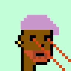 Cartoonish Pixelated Man