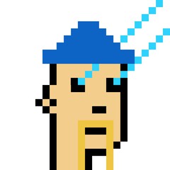Cartoonish Pixelated Man