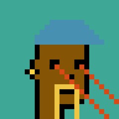 Cartoonish Pixelated Man