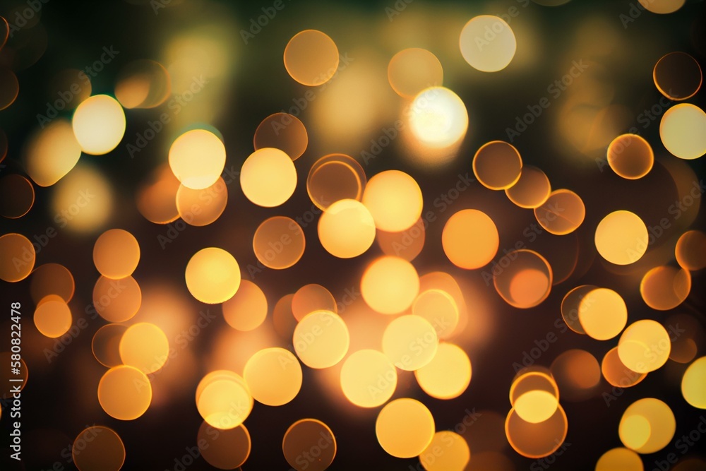 Poster yellow bokeh background generative ai
