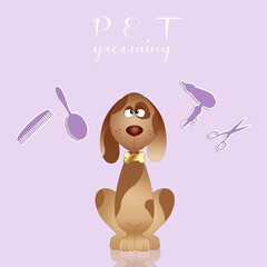 illustration of a nice dog for pet grooming