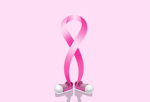 Pink ribbon with shoes
