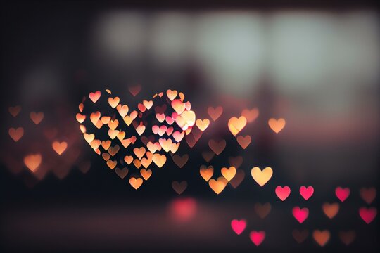  lohe heart bokeh, background Generative AI