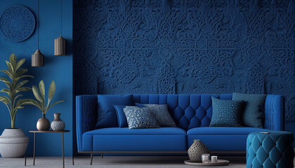 Royal Blue Living room texture background #4