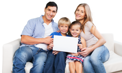 Beautiful smiling family on background