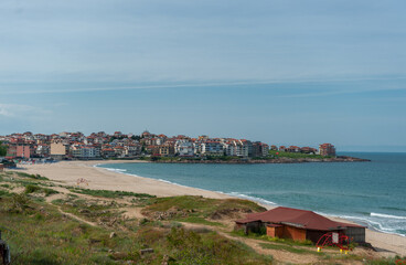 Beach in Sozopol, Bulgaria. Black Sea in Background.