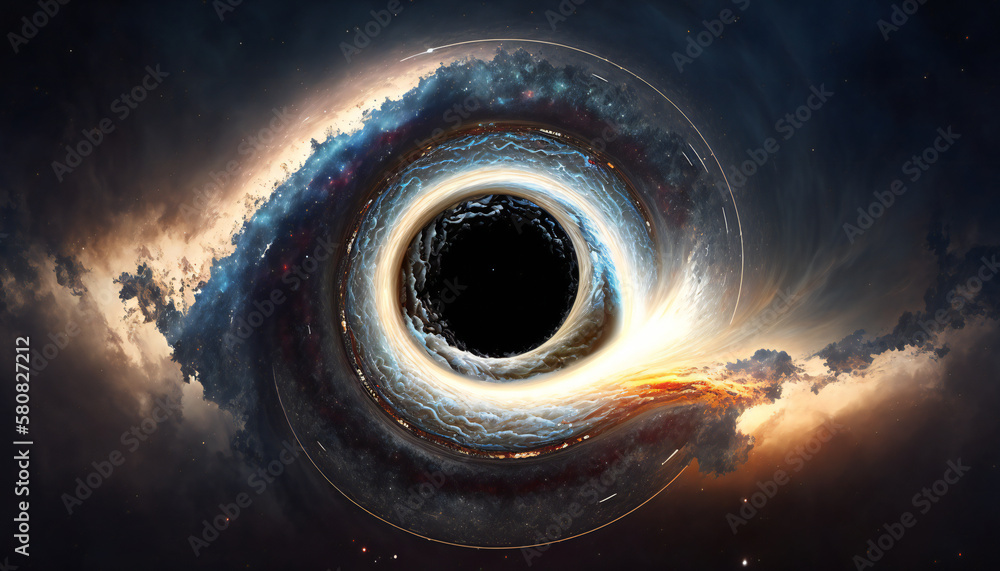 Canvas Prints supermassive black hole in outer space - space wallpaper - generative ai