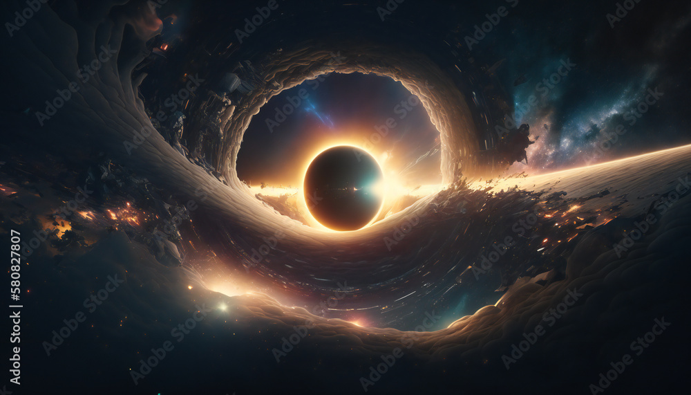 Canvas Prints supermassive black hole in outer space - space wallpaper - generative ai