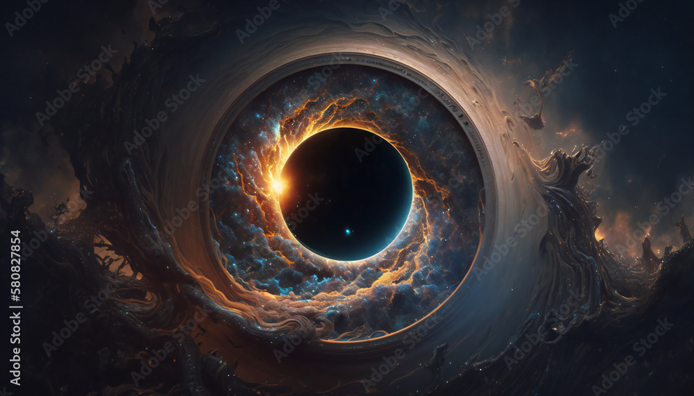 Canvas Prints supermassive black hole in outer space - space wallpaper - generative ai