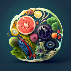 brain made by fruit,generative ai - 580828886