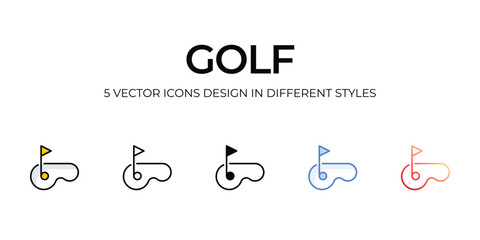 golf icons set vector illustration. vector stock,