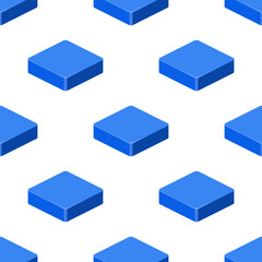 Obraz premium Bright pattern of blue boxes in isometric style for print and design.Vector illustration.