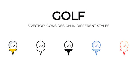 golf icons set vector illustration. vector stock,