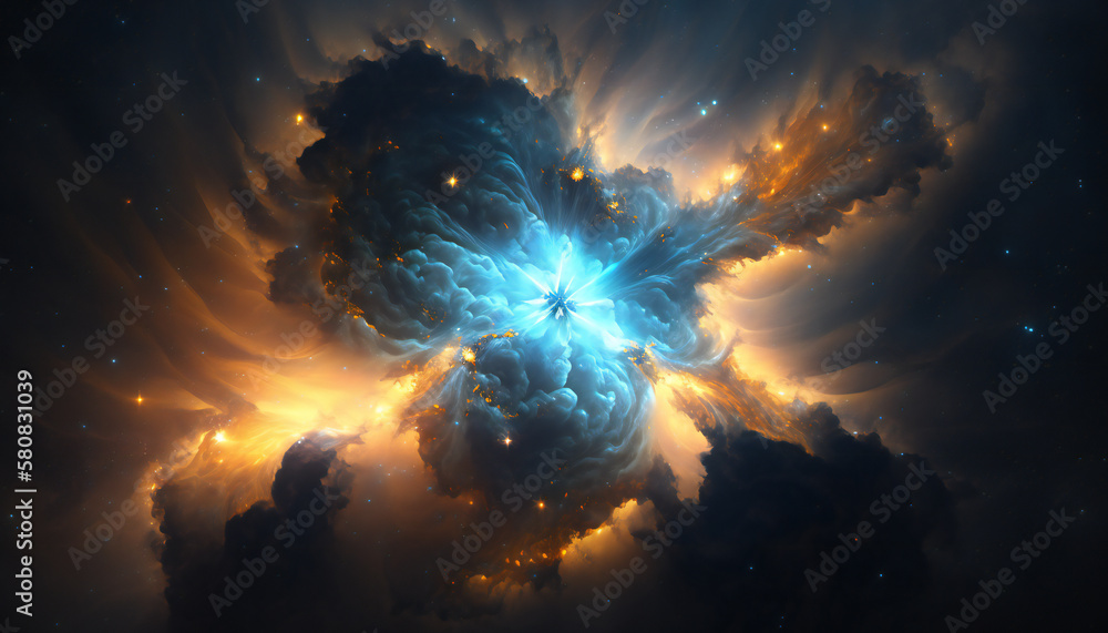 Wall mural pulsar in outer space - space wallpaper - generative ai