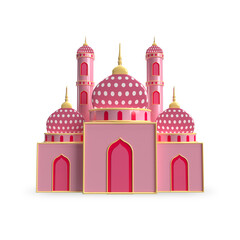 Pink Mosque 3D Render Object 