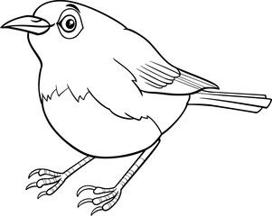 cartoon uguisu bird animal character coloring page