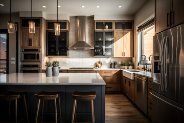 Modern Kitchen Interior, Generative AI