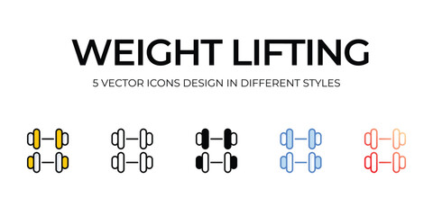 weight lifting icons set vector illustration. vector stock,