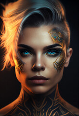 portrait of a futuristic woman