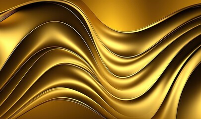  a gold background with wavy lines and curves in the middle of the image is a computer generated image of a wavy gold background with wavy lines.  generative ai