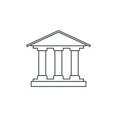 Bank icon. Banking line art design, vector illustration.