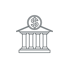 Bank icon. Banking line art design, vector illustration.