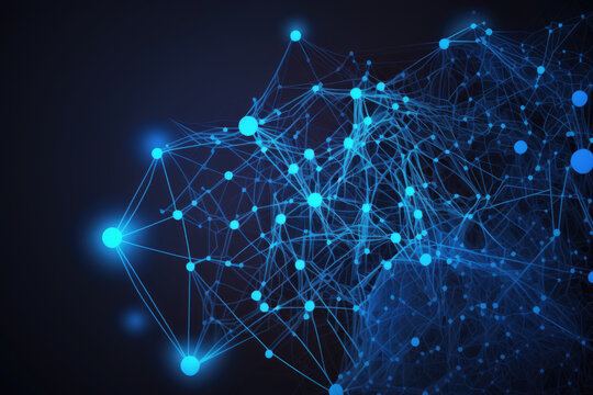 abstract technology wallpaper. contacts points and nodes. Generative AI