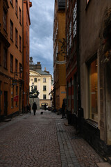 Stockholm, Sweden in the winter with stormy skies